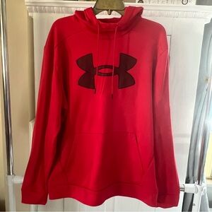Under Armour Men's Hoodie Big Logo Fleece Pullover Hooded Sweatshirt Large Red